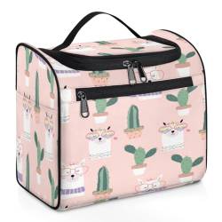 Kulturbeutel, Motiv: Kaktus, Lama, niedlich, für Damen, Herren, Mädchen, Jungen, Llama, 11,2 l, Kulturbeutel, Kulturbeutel, Kulturbeutel, Kosmetik-Organizer, Duschtasche, farbe, 11.2L, von TropicalLife