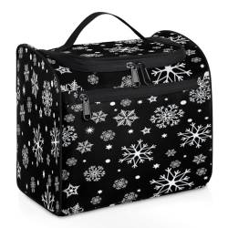 Kulturbeutel mit Weihnachtsschneeflocken, Reise-Make-up-Tasche für Damen, Herren, Mädchen, Jungen, Winter-Schneeflocken, 11,2 l, Kulturbeutel, Kulturbeutel, Kulturbeutel, Kosmetik-Organizer, von TropicalLife