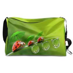 Ladybug Lustiger Druck Leder Duffle Bag für Mann Frau Jungen Mädchen Ladybug Wochenende Übernachtung Sport Gym Bag Reisetasche Single Shoulder Crossbody Handtasche, farbe, 18.5L, Taschen-Organizer von TropicalLife