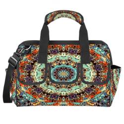 Mandala Werkzeugtasche Ethnischer Mandala-Druck Multifunktions-Werkzeug-Organizer Handtasche Elektriker Handwerker mit Schultergurt Tote Werkzeugtaschen für Werkzeuge Kleinteile, farbig, L von TropicalLife