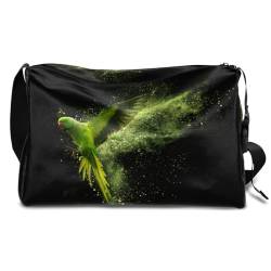 Parrot Leder Duffle Bag für Mann Frau Jungen Mädchen Papagei Grün Wochenende Übernachtung Sport Gym Bag Reisetasche Single Shoulder Crossbody Handtasche, farbe, 18.5L, Taschen-Organizer von TropicalLife