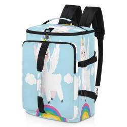 Rainbow Unicorn Lama Sport Duffel Rucksack für Männer Frauen, Lama-Wochenendtasche mit Schuhfach, Tote Übernachtungstasche, 47,5 l für Sport, Fitnessstudio, Reisen, farbe, 47.5L, Taschen-Organizer von TropicalLife