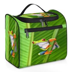 Reise-Make-up-Tasche mit Baumfrosch-Motiv, für Damen, Herren, Mädchen, Jungen, Frosch, 11,2 l, Kulturbeutel, Kulturbeutel, Kulturbeutel, zum Aufhängen, Kosmetik-Organizer, Duschtasche, farbe, 11.2L, von TropicalLife