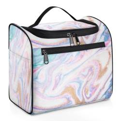 Reise-Make-up-Tasche mit Marmorwirbeln für Damen, Herren, Mädchen, Jungen, Marmor, 11,2 l, Kulturbeutel, Kulturbeutel, zum Aufhängen, Kosmetik-Organizer, Duschtasche, farbe, 11.2L, Taschen-Organizer von TropicalLife