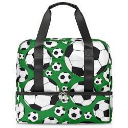 Seesack für Fußball, Reisen, 21 l, Fußball-Muster, Wochenendtasche, nasse getrennte Sporttasche, Fitnessstudio, Reisetasche für Männer und Frauen, Wochenendtasche, multi, 21L, Reisetasche von TropicalLife