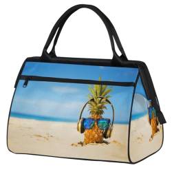 Sommer Lustige Ananas Reise Duffel Bag für Damen Herren 24L Ananas Wochenende Tasche Sport Tote Gym Reise Übernachtung Weekender Bag, farbe, (24L) UK, Taschen-Organizer von TropicalLife