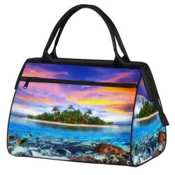 Sommer-Reisetasche mit tropischen Tieren, für Damen und Herren, 24 l, Meerestier-Wochenendtasche, Sporttasche, Fitnessstudio, Reisen, Übernachtung, Wochenendtasche, farbe, (24L) UK, Taschen-Organizer von TropicalLife