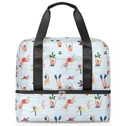 Sommer Schwimmer Reise Duffel Bag für Männer Frauen 21L Sommer Muster Wochenende Tasche nass getrennt Sport Tote Gym Reise Weekender Tasche, multi, 21L, Reisetasche von TropicalLife