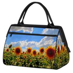 Sommer-Sonnenblumen-Reisetasche für Damen und Herren, 24 l, gelbe Sonnenblume, Wochenendtasche, Sporttasche, Fitnessstudio, Reisen, Übernachtung, Wochenendtasche, farbe, (24L) UK, Taschen-Organizer von TropicalLife