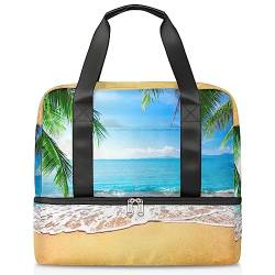 Sommer Strand Palm Reisetasche 21L Ozean Wochenende Tasche Nass Getrennte Sporttasche Gym Reisetasche für Männer Frauen Weekender Tasche, multi, 21L, Reisetasche von TropicalLife