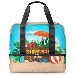 Sommer Strand Reise Duffel Bag für Männer Frauen 21L Strand Wochenende Tasche nass getrennt Sport Tote Gym Reise Weekender Tasche, multi, 21L, Reisetasche von TropicalLife