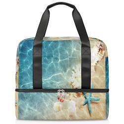 Sommer Strand Reise Seesack für Männer Frauen 21L Strand Muschel Wochenende Tasche nass getrennt Sport Tote Gym Reise Weekender Tasche, multi, 21L, Reisetasche von TropicalLife