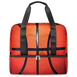 Sport-Basketball-Reisetasche, 21 l, Basketball-Designs, Wochenendtasche, Nass, getrennt, Sporttasche, Fitnessstudio, Reisetasche für Männer und Frauen, Wochenendtasche, multi, 21L, Reisetasche von TropicalLife