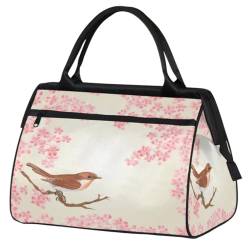 Spring Flowers Bird Travel Duffel Bag for Women Men 24L, Bird Weekend Bag Sports Tote Gym Travel Overnight Weekender Bag, farbe, (24L) UK, Taschen-Organizer von TropicalLife