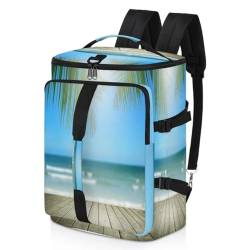 Strand-Palmen-Holz-Sport-Rucksack für Männer und Frauen, Strand-Wochenend-Tasche mit Schuhfach, Tragetasche, Übernachtungstasche, 47,5 l, für Sport, Fitnessstudio, Reisen, farbe, 47.5L, von TropicalLife