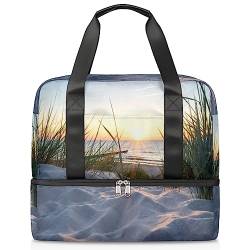 Strand-Reisetasche, 21 l, Sommer, Sonnenuntergang, Meer, Strand, Wochenendtasche, nasse getrennte Sporttasche, Fitnessstudio, Reisetasche für Männer und Frauen, Wochenendtasche, multi, 21L, Reisetasche von TropicalLife