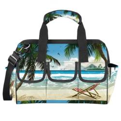 Strand-Werkzeugtasche, tropische Strandpalme, multifunktionaler Werkzeug-Organizer, Handtasche, Elektriker, Handwerker, mit Schultergurt, Tragetasche, Werkzeugtaschen für Werkzeuge, Kleinteile, von TropicalLife