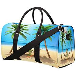 Strandtasche mit lustigem Frosch-Motiv, Sporttasche, Sporttasche, Reisetasche, Gepäcktasche, Wochenendtasche, große Kapazität, Reisetasche mit Schultergurt für Erwachsene, Männer, Frauen, Unisex von TropicalLife