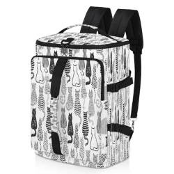 Strukturierter Sport-Rucksack mit Katzenmotiv für Männer und Frauen, schwarze Katzen, Wochenendtasche mit Schuhfach, Tragetasche, Übernachtungstasche, 47,5 l, für Sport, Fitnessstudio, Reisen, farbe, von TropicalLife