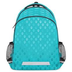 TropicalLife Rucksack mit Hundepfoten-Motiv für Kinder, Mädchen, Jungen, Männer, Frauen, Pfotenmuster, multifunktionaler Rucksack, Schule, Büchertasche, 20 l, Laptoptasche, Reisen, lässiger von TropicalLife