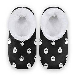 TropicalLife Sugar Skull Pattern Women Men Closed Back House Slippers Comfort Coral Fleece Fuzzy Feet Slippers Home Shoes for Indoor Outdoor von TropicalLife