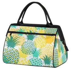 Tropische Ananas-Reisetasche für Damen und Herren, 24 l, Sommer-Ananas-Wochenendtasche, Sporttasche, Fitnessstudio, Reisen, Übernachtung, Wochenendtasche, farbe, (24L) UK, Taschen-Organizer von TropicalLife