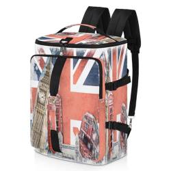 UK London Sport Duffel Rucksack für Herren und Damen, UK-Flaggen, Wochenendtasche mit Schuhfach, Tragetasche, Übernachtungstasche, 47,5 l, für Sport, Fitnessstudio, Reisen, farbe, 47.5L, von TropicalLife