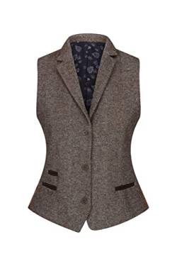 TruClothing.com Damenweste Tweed Fischgräte Design Wollenanteil Klassisch 1920s Kariert von TruClothing.com