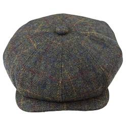 TruClothing.com Herren 8 Bahnen Razor Baker Boy Mütze Wolle Tweed Blinders Newsboy Kariert - Olive S-M von TruClothing.com