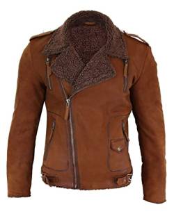 TruClothing.com Herren Biker Jacke Outwear Winddicht Echtes Wildleder Jacken Mantel Flausch von TruClothing.com