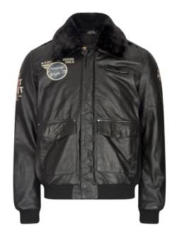 TruClothing.com Herren Bomberjacke Outwear Winddicht Winter Flugzeug Fliegen Echtleder Mantel Fellkragen von TruClothing.com