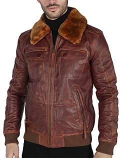 TruClothing.com Herren Bomberjacke Winddicht Winter Piloten Echtleder Jacken Mantel von TruClothing.com