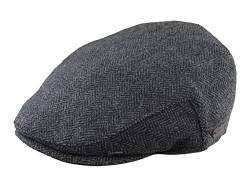 TruClothing.com Herren Flache Kappe Wolle Herringbone Tweed Vintage 1920s Unisex - Holzkohle S von TruClothing.com