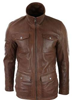 TruClothing.com Herren Lederjacke 100% Echtleder 3/4 Länge Safari Design Klassisch von TruClothing.com