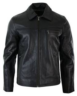 TruClothing.com Herren Lederjacke 100% Echtleder Braun Klassischer Ausschnitt Retro von TruClothing.com