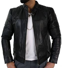 TruClothing.com Herren Lederjacke Biker Jacke Outwear Winddicht Winter Motorrad Racer Echtleder Jacken Mantel von TruClothing.com