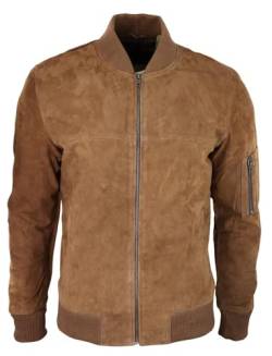 TruClothing.com Herren Lederjacke Echtes Wildleder Bomberjacke Casual Varsity Vintage Smart Casual von TruClothing.com