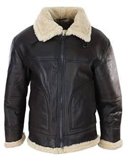 TruClothing.com Herren Lederjacke Fliegerjacke Braun Echt Schaffell Creme Pelz Klassisch WW2 Pilot Militär Schafsleder Jacke - Kamel M von TruClothing.com