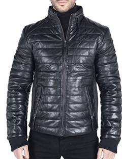 TruClothing.com Herren Puffer Jacke Kleidung Winddicht Winter gesteppt Echtleder Jacken Mantel von TruClothing.com