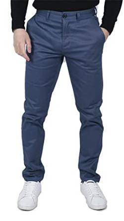 TruClothing.com Herren Regular Chino Jeans Hose Stretch Classic Elegant Maßgeschneidert Fit - Kobaltblau 32W 32L von TruClothing.com