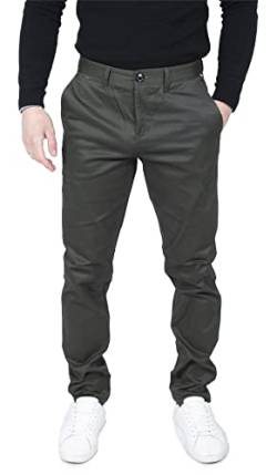 TruClothing.com Herren Regular Chino Jeans Hose Stretch Classic Elegant Maßgeschneidert Fit - Olive 32W 32L von TruClothing.com