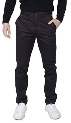 TruClothing.com Herren Regular Chino Jeans Hose Stretch Classic Elegant Maßgeschneidert Fit - braun 32W 32L von TruClothing.com