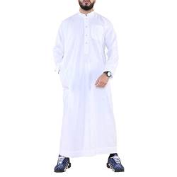 TruClothing.com Herren Thobe Jubba Nehru Kragen Islamische Kleidung Muslim Kleid Robe Saudi - weiß XL von TruClothing.com