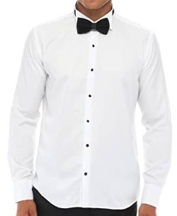 TruClothing.com Herren Weiß Flügelkragen Hemd Smoking Doppelmanschette Dinner Klassisch - weiß XXL von TruClothing.com