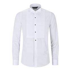 TruClothing.com Weißes Hemd für Herren mit Flügelkragen Smoking Doppelmanschette Satin Baumwolle - weiß XXL von TruClothing.com