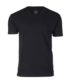 True Classic Herren V-Ausschnitt T-Shirt mit kurzen Ärmeln, 3er-Pack - Schwarz, L von True Classic