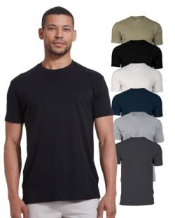 True Classic Herren T-Shirt mit Rundhalsausschnitt und kurzen Ärmeln, 6er-Pack - Staple, 3XL von True Classic