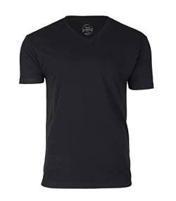 True Classic Herren V-Ausschnitt T-Shirt mit kurzen Ärmeln, 1er-Pack - Schwarz, L von True Classic