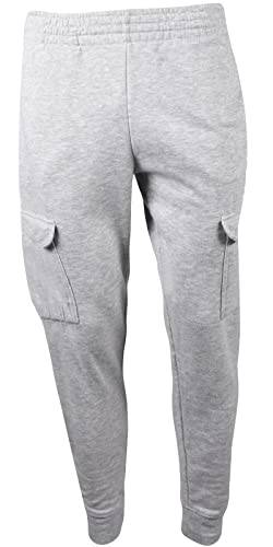 True Face Herren-Jogginghose aus Fleece, mit mehreren Taschen, elastisch, für Sport, Laufen, Fitnessstudio, Jogginghose, grau, 34-37 von True Face