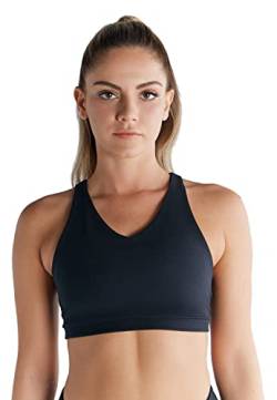 True North Damen Sport BH Bio-Baumwolle Gepolsterte Bustier T1232 (L, Schwarz) von True North